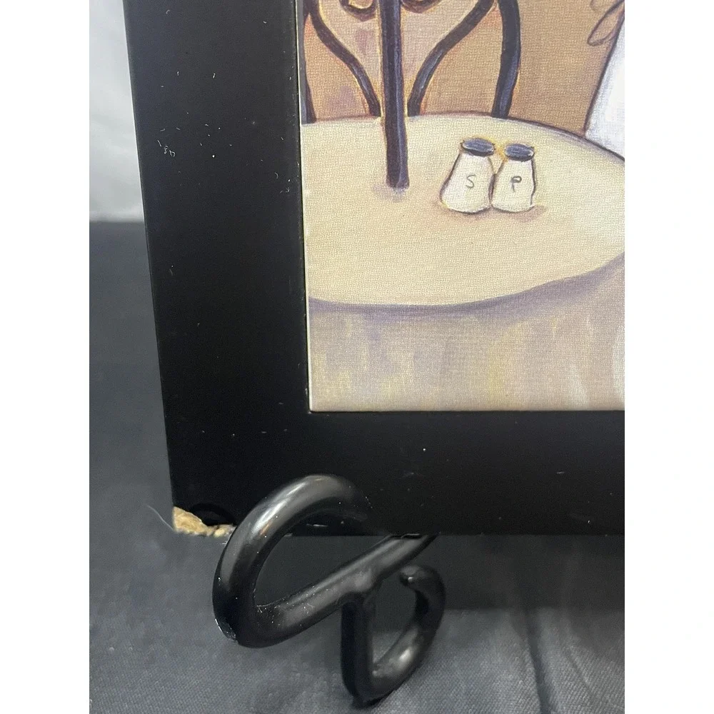 4PC.Set Ceramic‎ Tile Cook Chief Desing With Wood Frame Kitchen Decor
